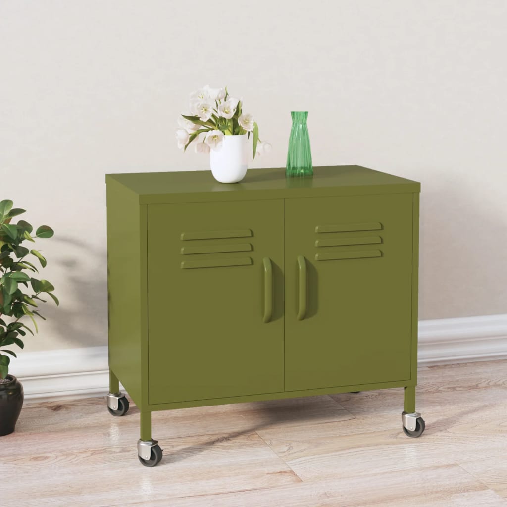 vidaXL Dulap de depozitare, verde măsliniu, 60x35x56 cm, oțel vidaXL Dulap de depozitare, verde măsliniu, 60x35x56 cm, oțel