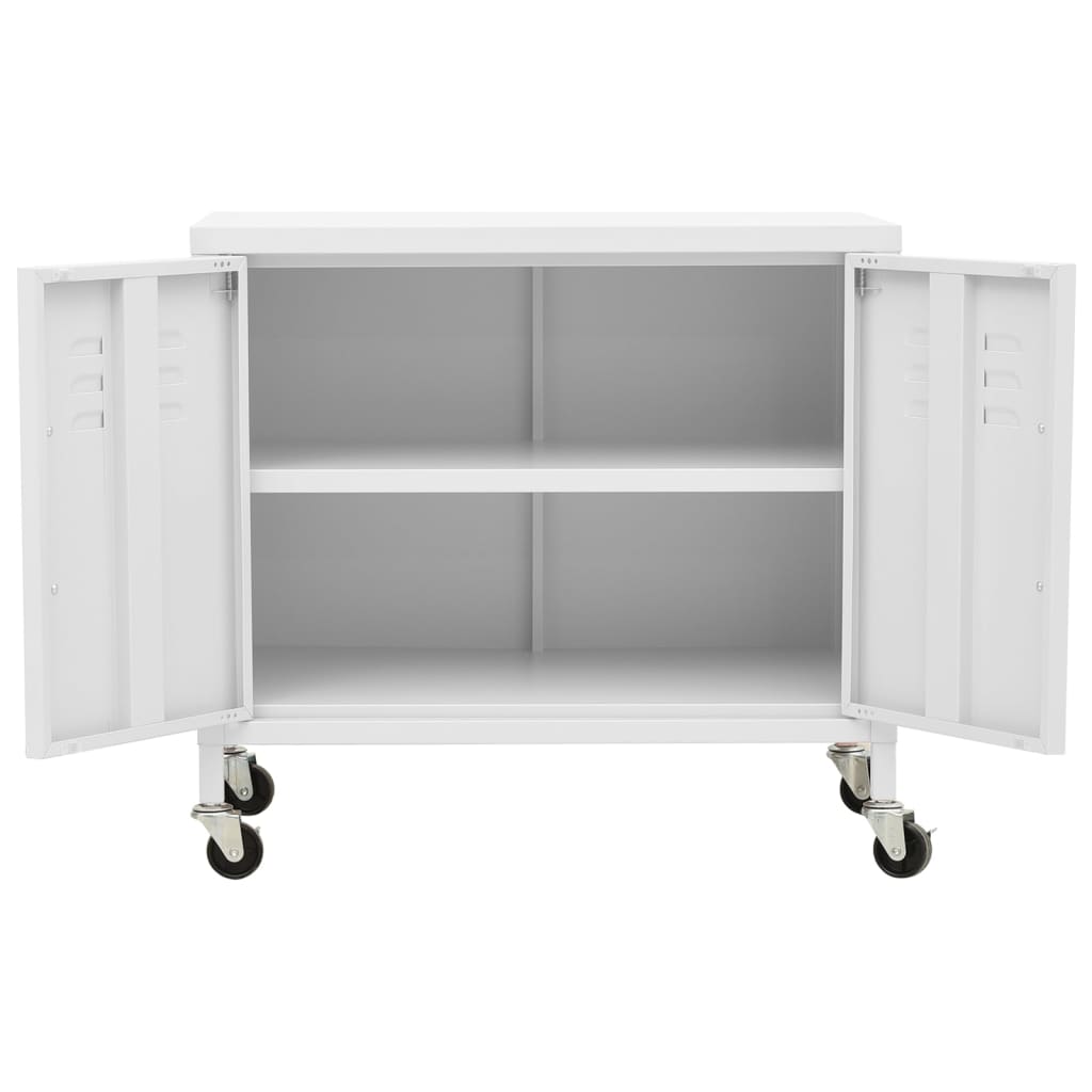 vidaXL Dulap de depozitare, alb, 60x35x56 cm, oțel vidaXL Dulap de depozitare, alb, 60x35x56 cm, oțel