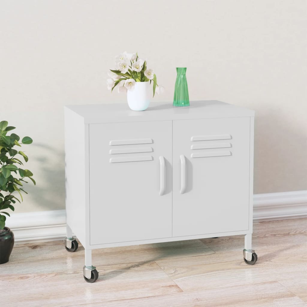 vidaXL Dulap de depozitare, alb, 60x35x56 cm, oțel vidaXL Dulap de depozitare, alb, 60x35x56 cm, oțel