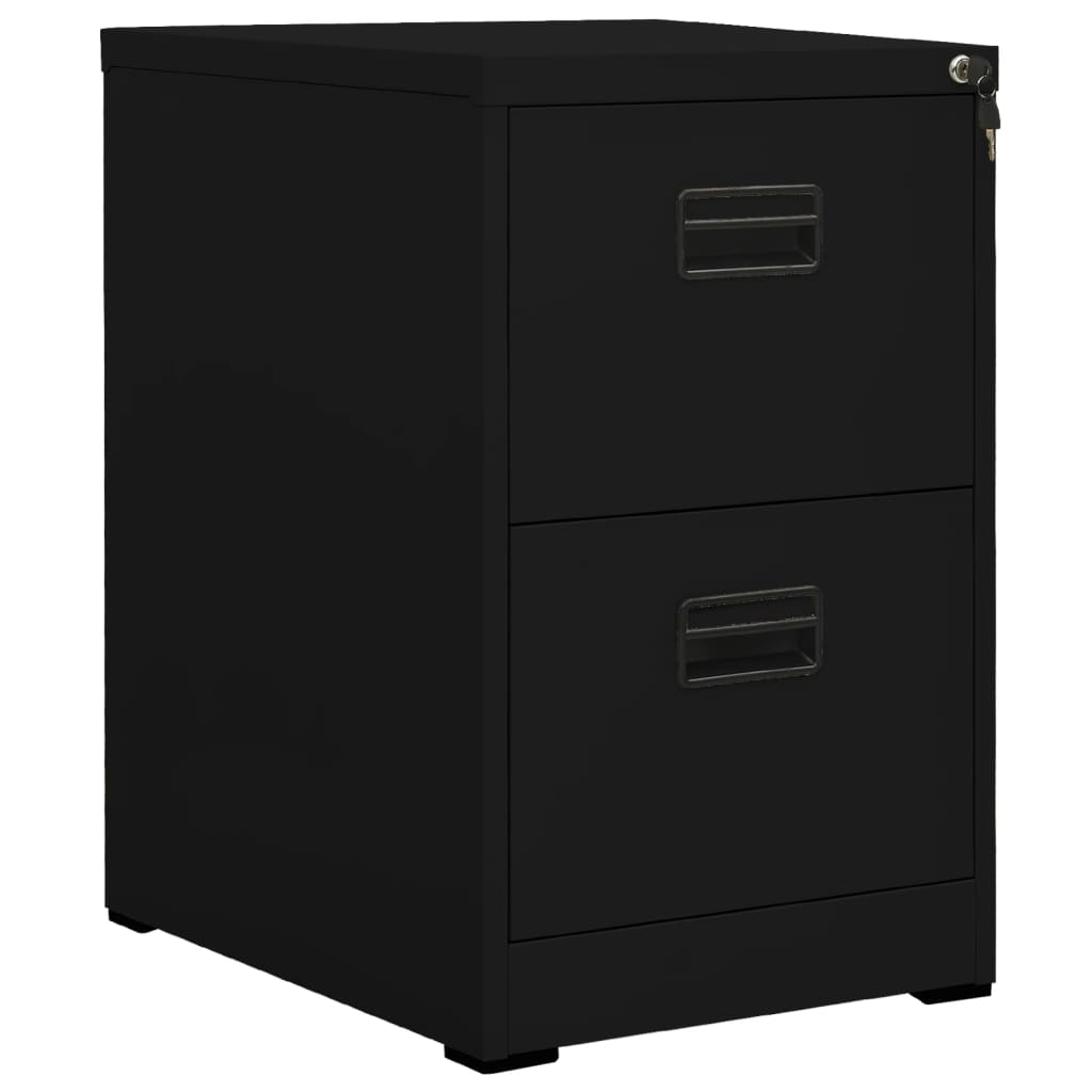 vidaXL Fișet, negru, 46x62x72,5 cm, oțel vidaXL Fișet, negru, 46x62x72,5 cm, oțel