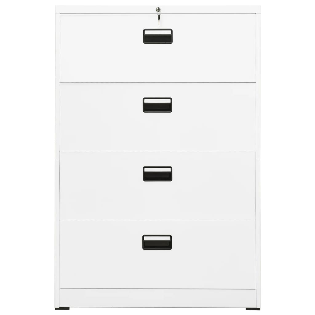 vidaXL Fișet, alb, 90x46x134 cm, oțel vidaXL Fișet, alb, 90x46x134 cm, oțel