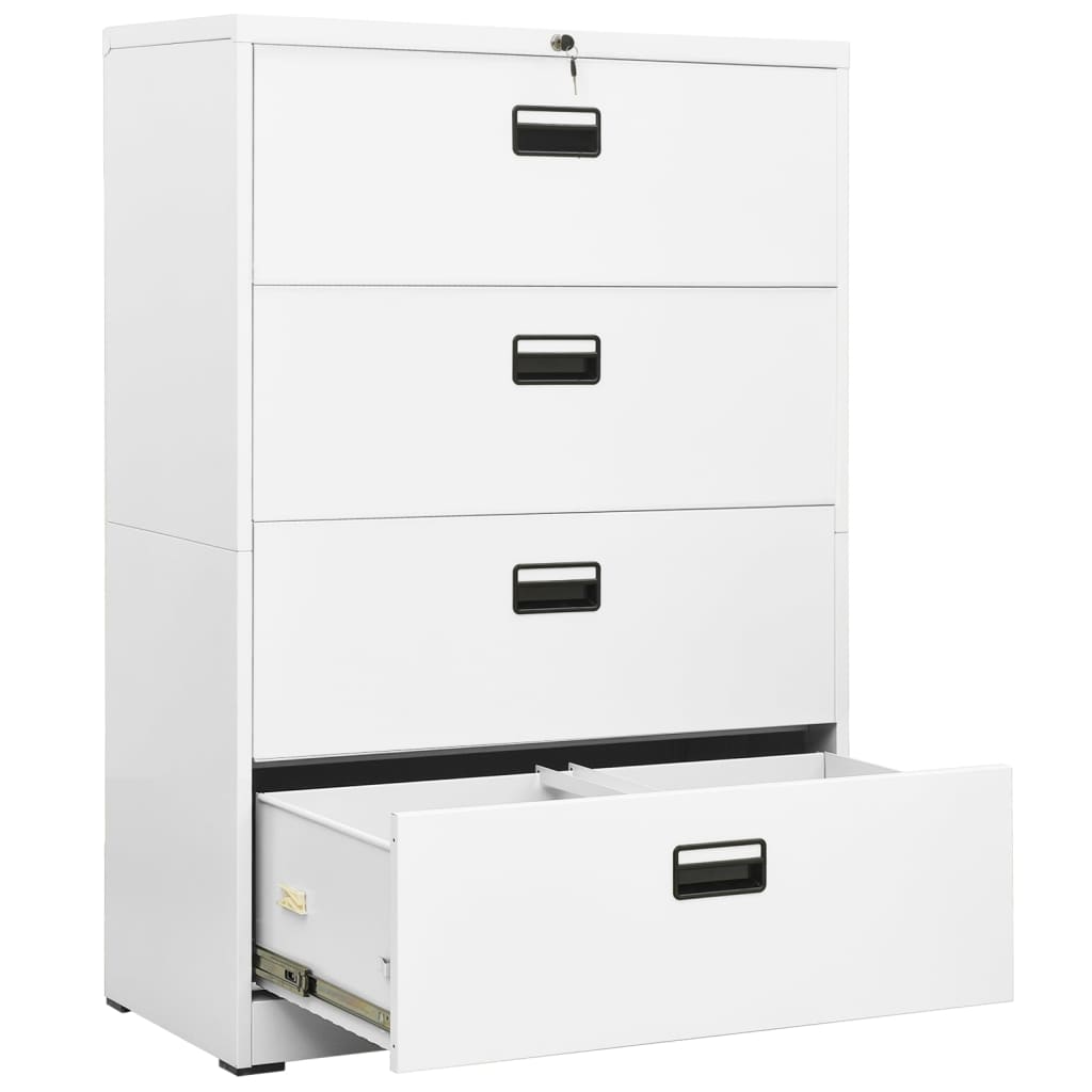 vidaXL Fișet, alb, 90x46x134 cm, oțel vidaXL Fișet, alb, 90x46x134 cm, oțel