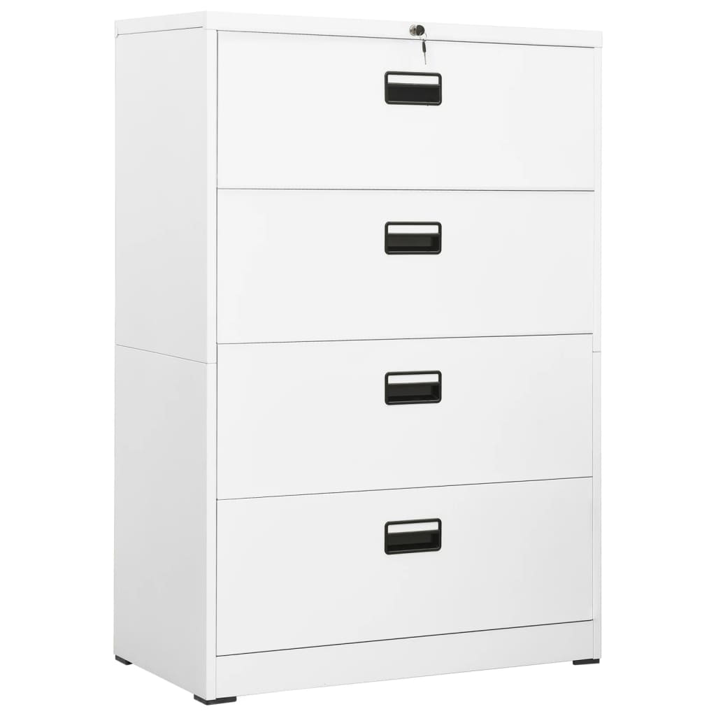 vidaXL Fișet, alb, 90x46x134 cm, oțel vidaXL Fișet, alb, 90x46x134 cm, oțel
