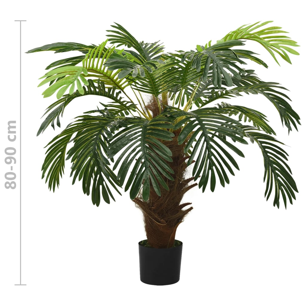 vidaXL Plantă artificială palmier cycas cu ghiveci, verde, 90 cm vidaXL Plantă artificială palmier cycas cu ghiveci, verde, 90 cm