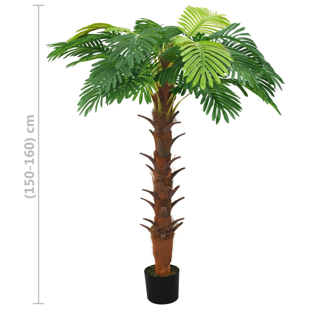 vidaXL Palmier cycas artificial cu ghiveci, verde, 160 cm
