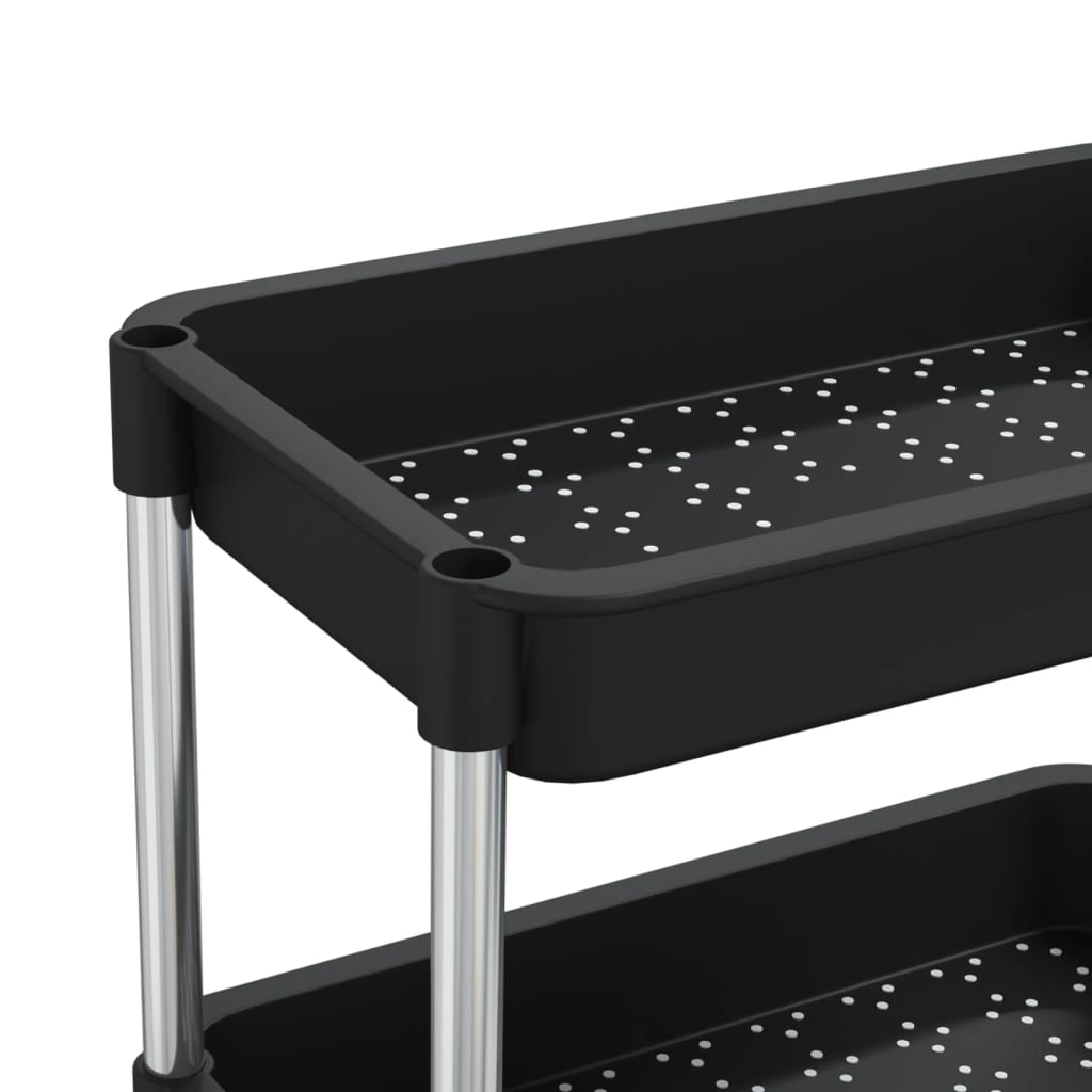 vidaXL Cărucior de bucătărie 5 niveluri negru 42x29x128 cm fier și ABS vidaXL Cărucior de bucătărie 5 niveluri negru 42x29x128 cm fier și ABS