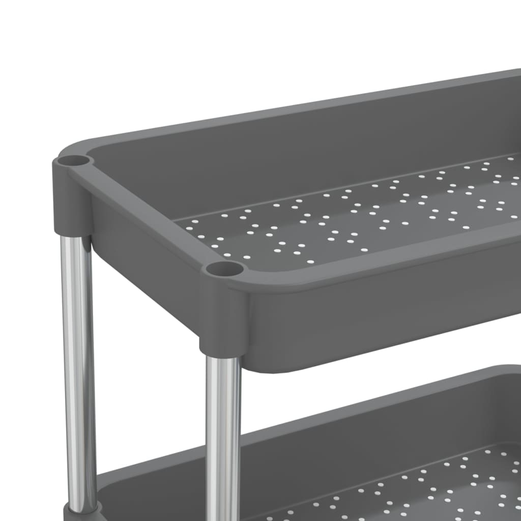 vidaXL Cărucior de bucătărie 5 niveluri gri 42x29x128 cm fier și ABS vidaXL Cărucior de bucătărie 5 niveluri gri 42x29x128 cm fier și ABS