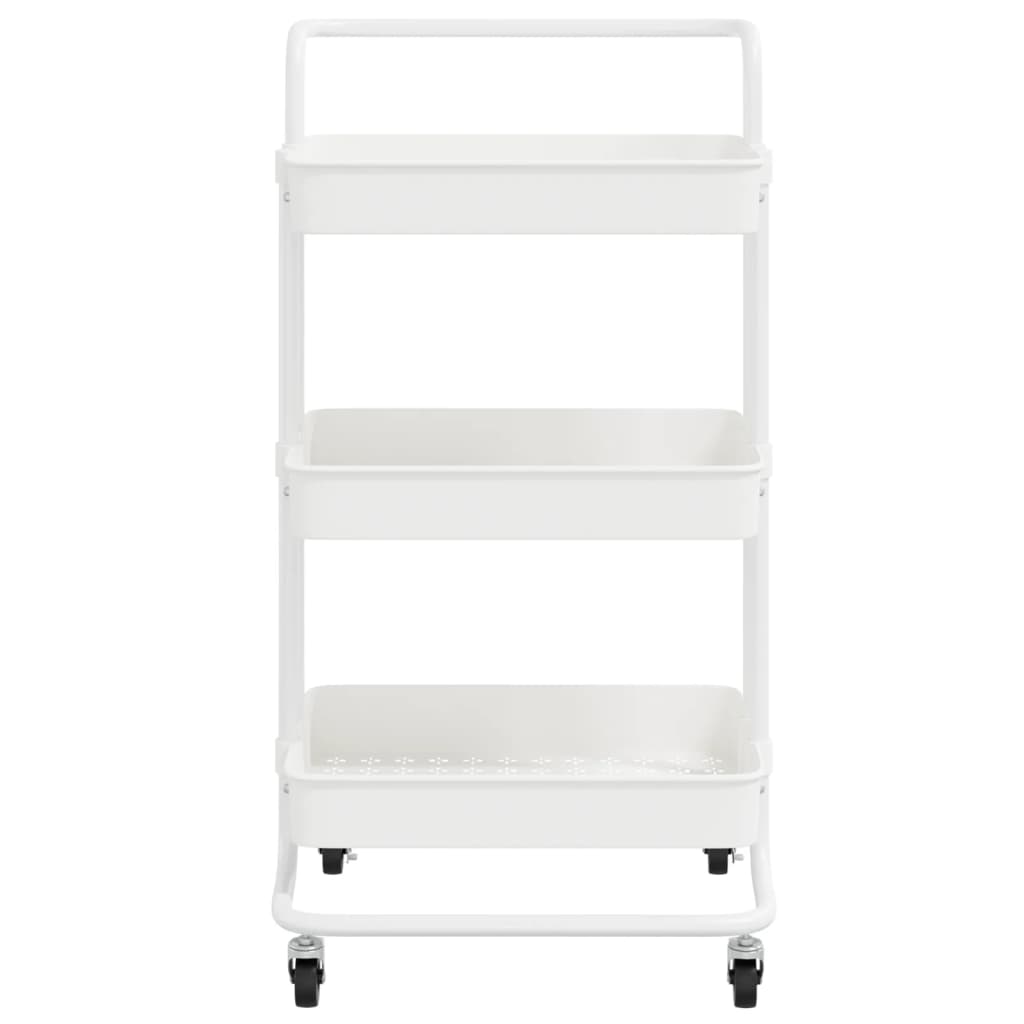vidaXL Cărucior de bucătărie 3 niveluri alb 42x35x85 cm fier și ABS vidaXL Cărucior de bucătărie 3 niveluri alb 42x35x85 cm fier și ABS