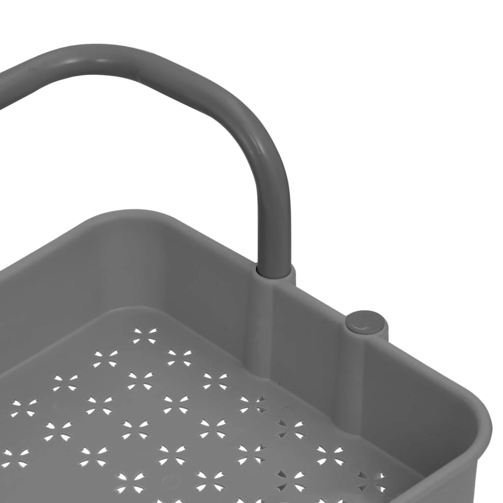 vidaXL Cărucior de bucătărie 3 niveluri gri 42x35x85 cm fier și ABS vidaXL Cărucior de bucătărie 3 niveluri gri 42x35x85 cm fier și ABS