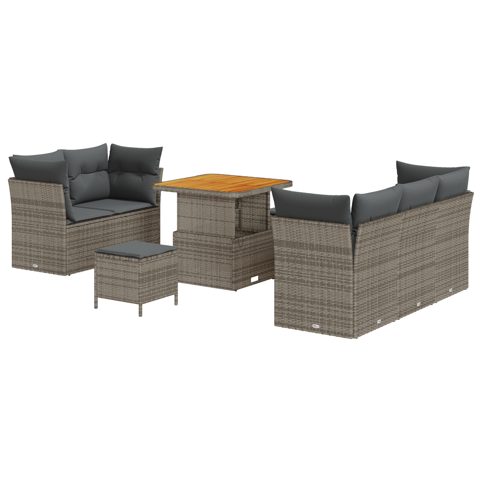 vidaXL Set de canapele pentru grădină Manual 8 pcs Gri 80 x 80 x 71 cm vidaXL Set de canapele pentru grădină Manual 8 pcs Gri 80 x 80 x 71 cm
