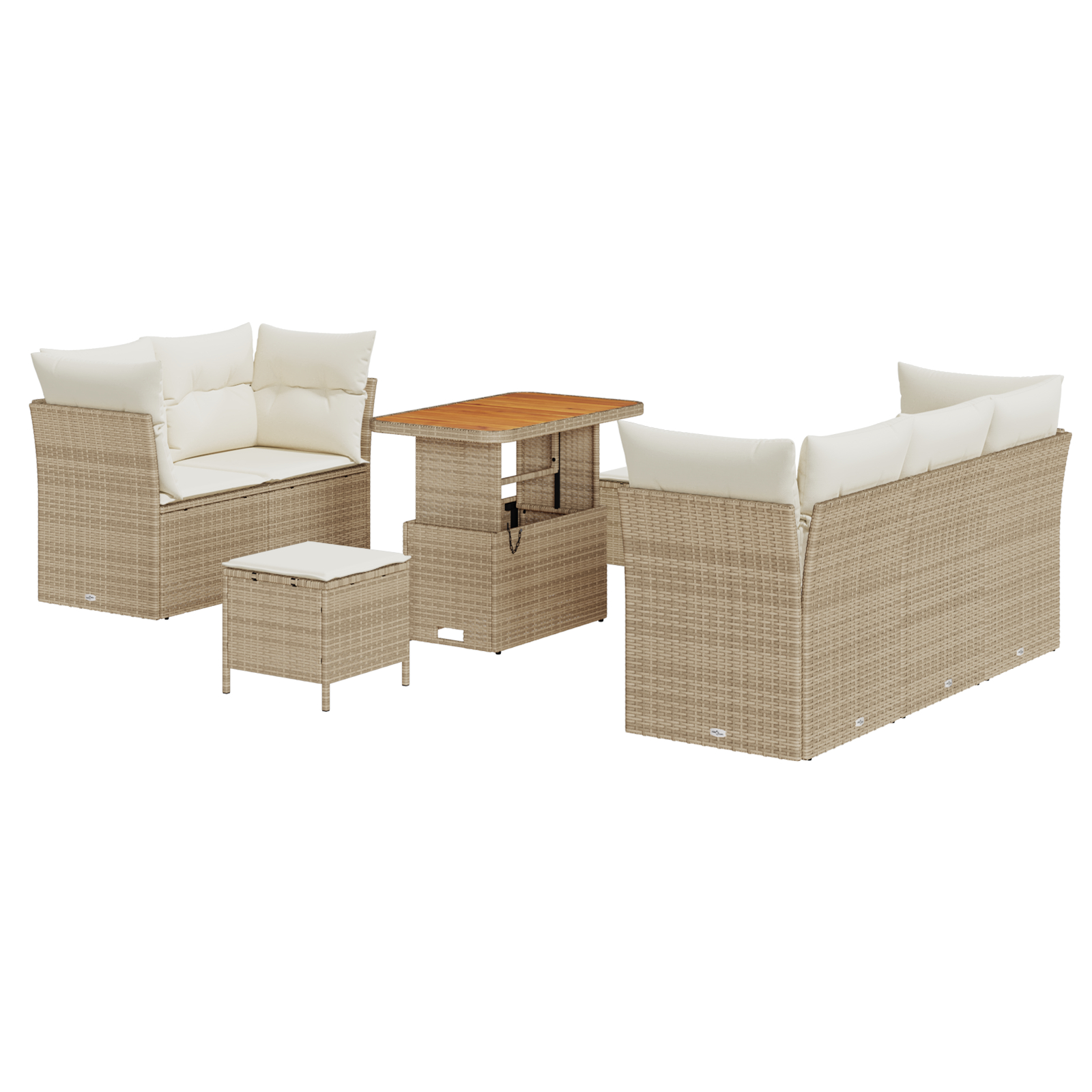 vidaXL Set de canapele pentru grădină cu pernă 8 pcs bej și crem