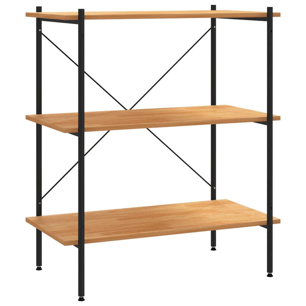 vidaXL Unitate cu rafturi pe 3 niveluri, negru și stejar, 80x40x92 cm vidaXL Unitate cu rafturi pe 3 niveluri, negru și stejar, 80x40x92 cm