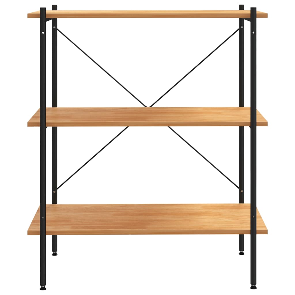 vidaXL Unitate cu rafturi pe 3 niveluri, negru și stejar, 80x40x92 cm vidaXL Unitate cu rafturi pe 3 niveluri, negru și stejar, 80x40x92 cm