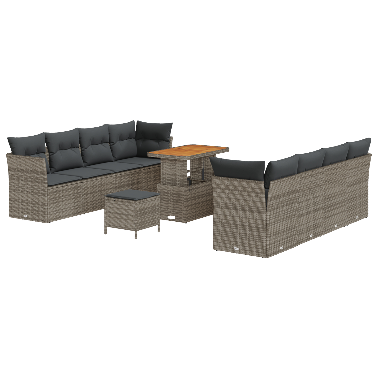 vidaXL Set de canapele pentru grădină 11 pcs Gri 90 x 55 x 71 cm