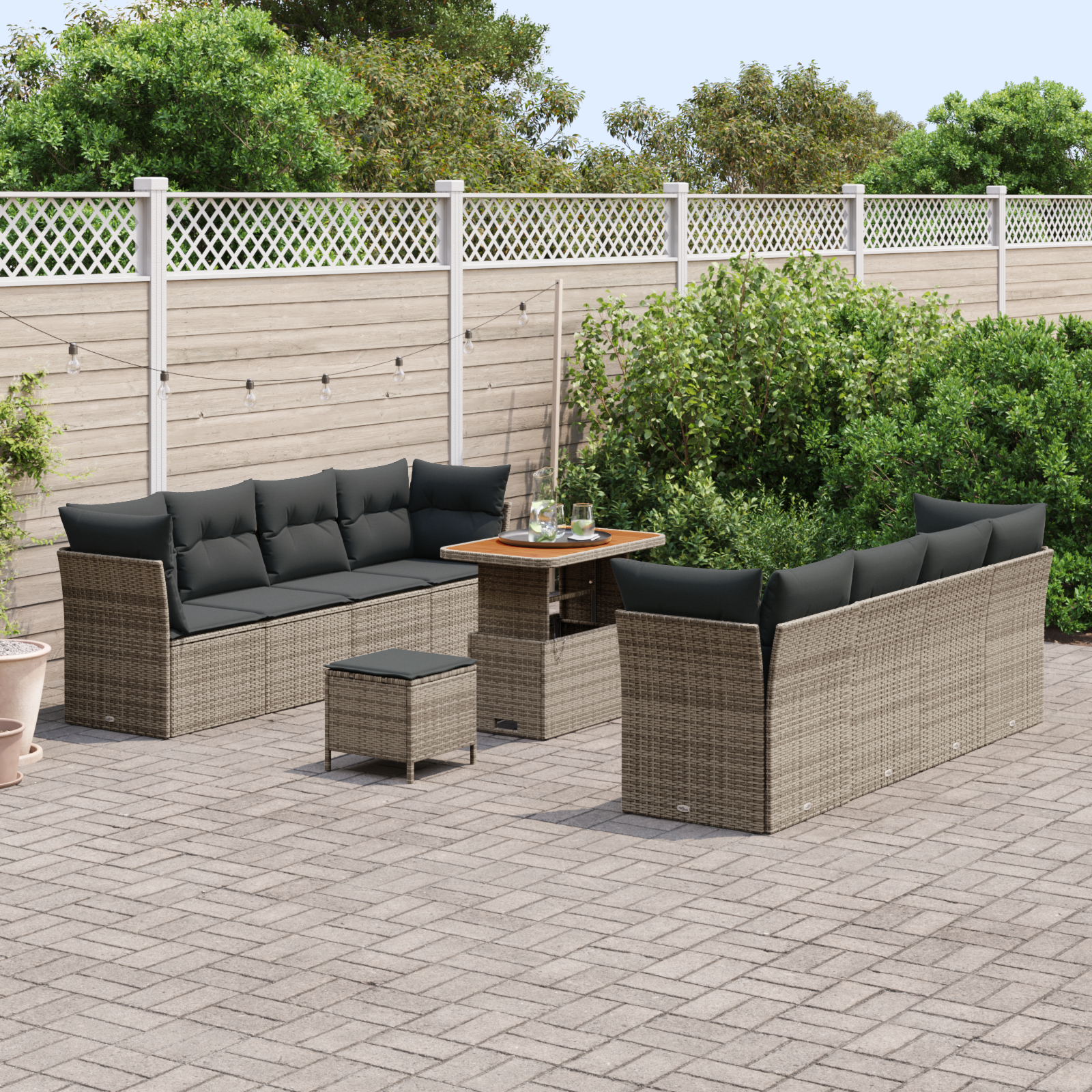 vidaXL Set de canapele pentru grădină 11 pcs Gri 90 x 55 x 71 cm