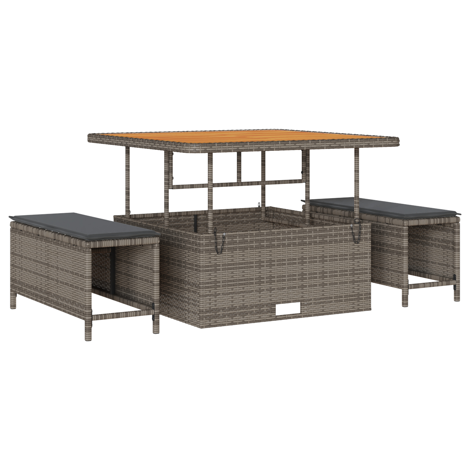 vidaXL Set de canapele pentru grădină 11 pcs Gri 100 x 100 x 71 cm vidaXL Set de canapele pentru grădină 11 pcs Gri 100 x 100 x 71 cm