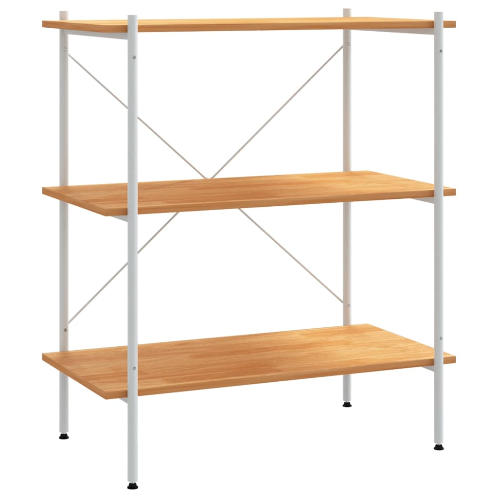 vidaXL Unitate de rafturi pe 3 niveluri, alb și stejar, 80x40x92 cm vidaXL Unitate de rafturi pe 3 niveluri, alb și stejar, 80x40x92 cm