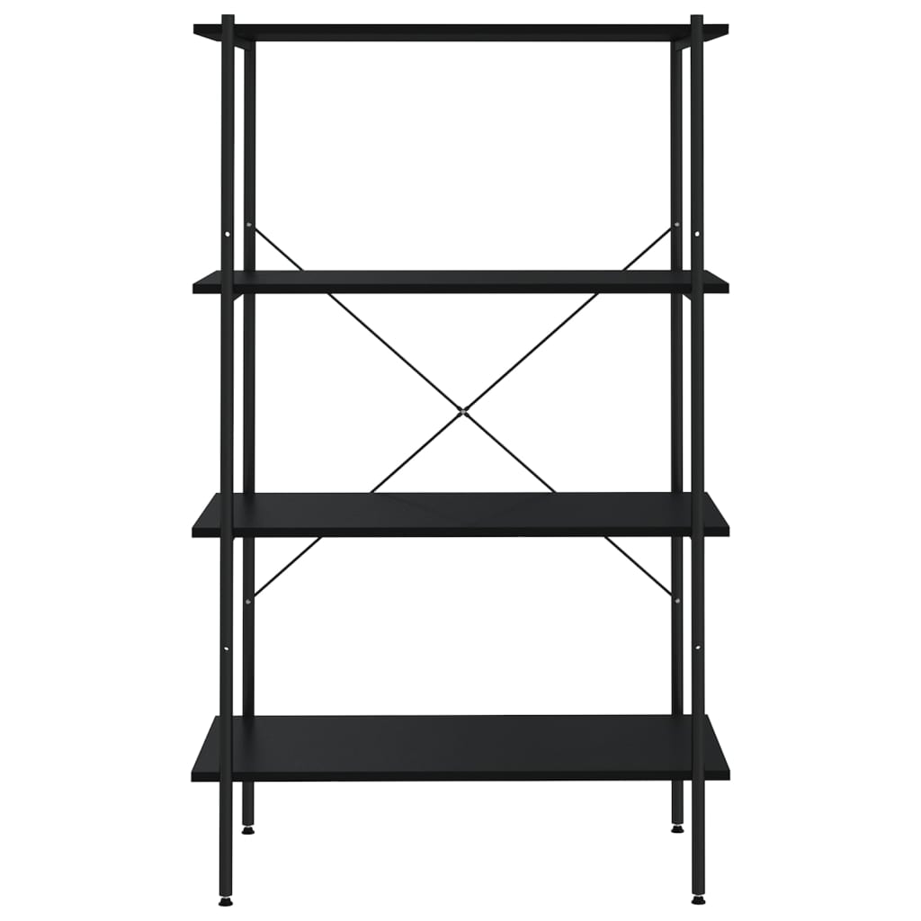 vidaXL Unitate cu rafturi pe 4 niveluri, negru, 80x40x130 cm vidaXL Unitate cu rafturi pe 4 niveluri, negru, 80x40x130 cm