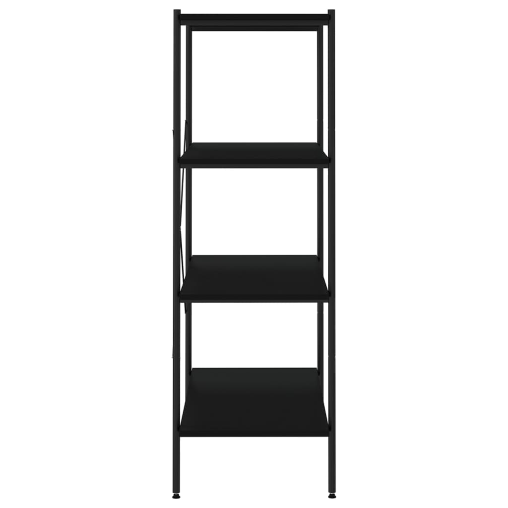 vidaXL Unitate cu rafturi pe 4 niveluri, negru, 80x40x130 cm vidaXL Unitate cu rafturi pe 4 niveluri, negru, 80x40x130 cm
