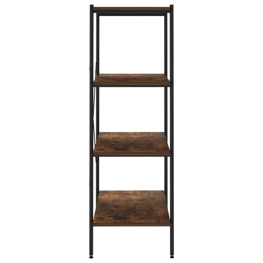vidaXL Unitate de rafturi pe 4 niveluri negru și natural, 80x40x130 cm vidaXL Unitate de rafturi pe 4 niveluri negru și natural, 80x40x130 cm