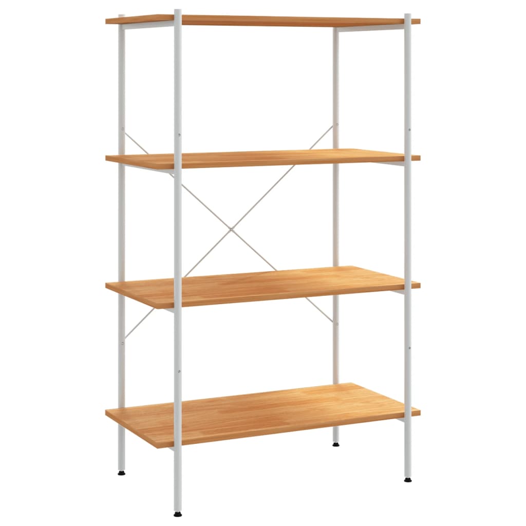 vidaXL Unitate de rafturi pe 4 niveluri, alb și stejar, 80x40x130 cm vidaXL Unitate de rafturi pe 4 niveluri, alb și stejar, 80x40x130 cm