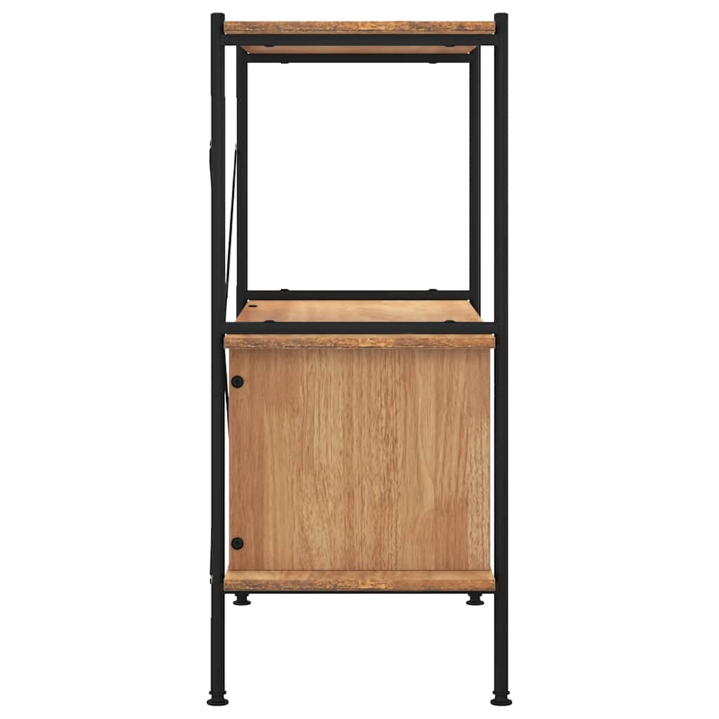 vidaXL Unitate rafturi cu 3 niveluri și dulap, 80x40x92 cm, oțel/ lemn vidaXL Unitate rafturi cu 3 niveluri și dulap, 80x40x92 cm, oțel/ lemn