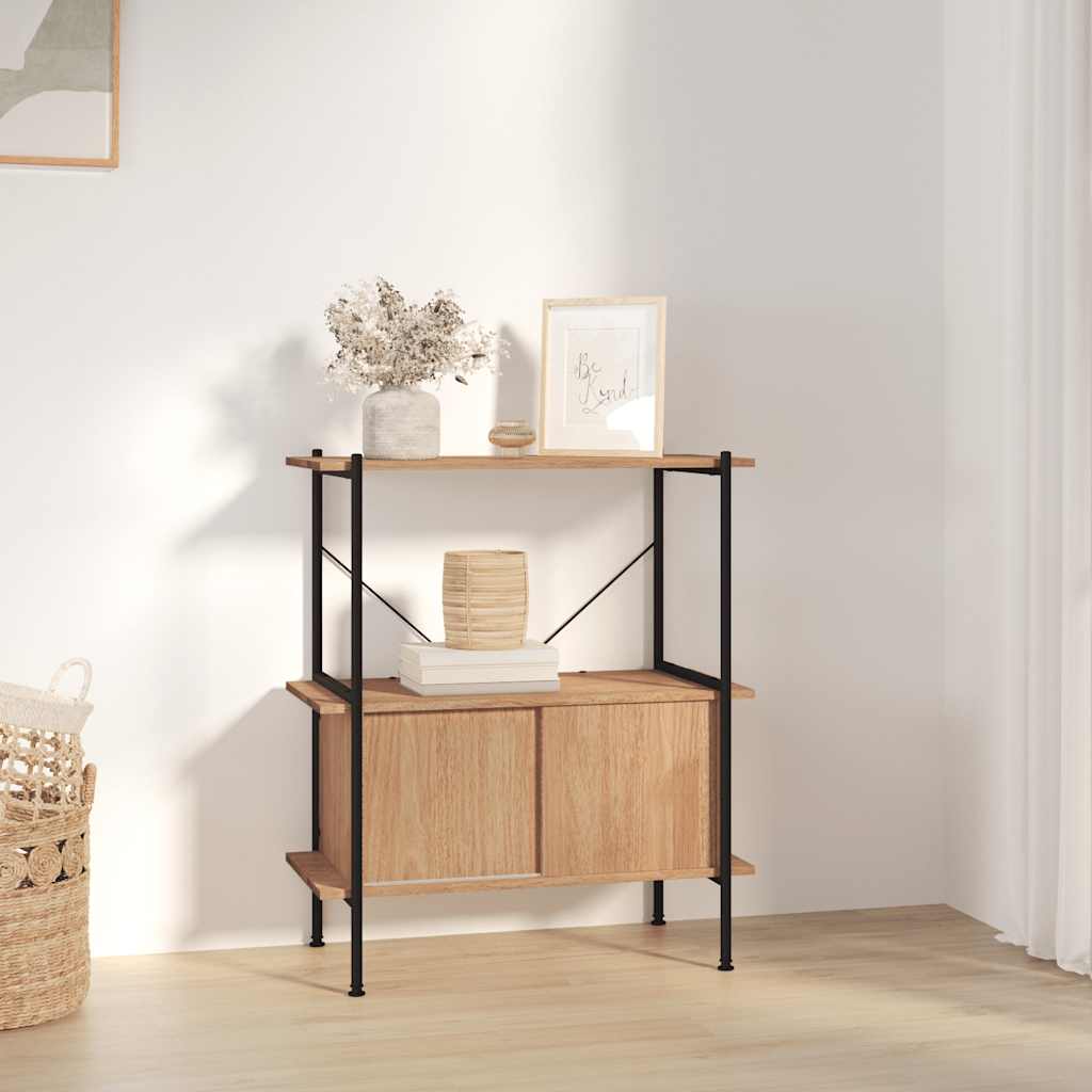 vidaXL Unitate rafturi cu 3 niveluri și dulap, 80x40x92 cm, oțel/ lemn vidaXL Unitate rafturi cu 3 niveluri și dulap, 80x40x92 cm, oțel/ lemn
