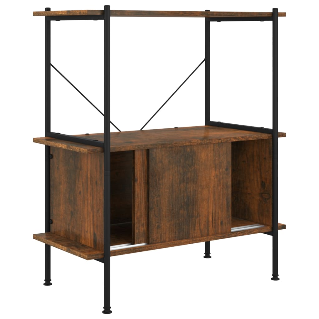 vidaXL Unitate rafturi cu 3 niveluri și dulap, 80x40x92 cm, oțel/ lemn vidaXL Unitate rafturi cu 3 niveluri și dulap, 80x40x92 cm, oțel/ lemn