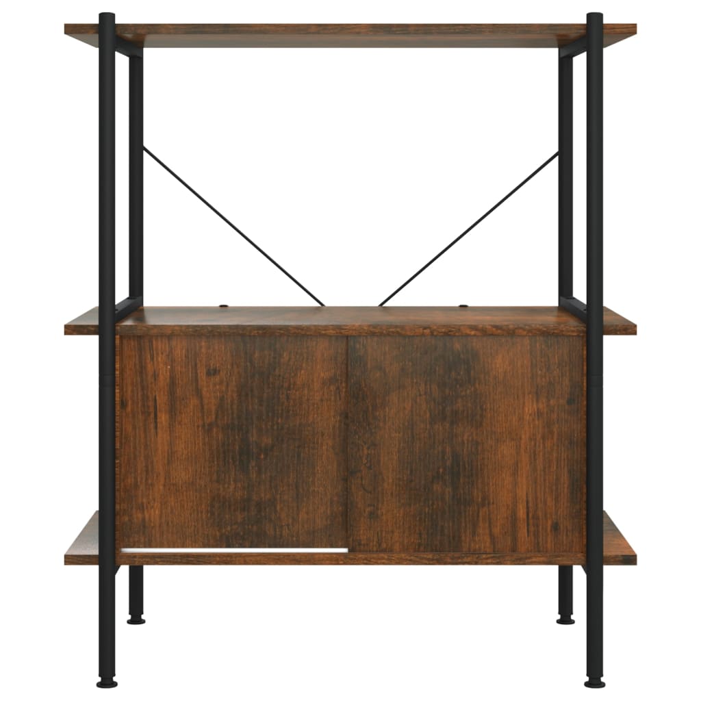 vidaXL Unitate rafturi cu 3 niveluri și dulap, 80x40x92 cm, oțel/ lemn vidaXL Unitate rafturi cu 3 niveluri și dulap, 80x40x92 cm, oțel/ lemn