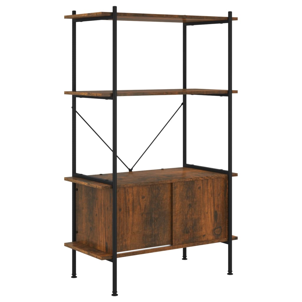 vidaXL Unitate rafturi cu 4 niveluri și dulap, 80x40x130 cm oțel&lemn vidaXL Unitate rafturi cu 4 niveluri și dulap, 80x40x130 cm oțel&lemn