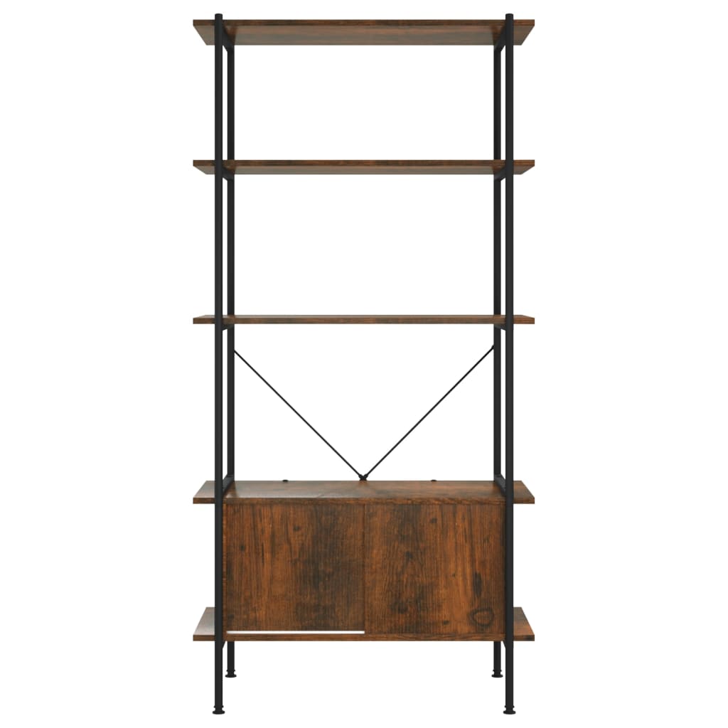 vidaXL Unitate rafturi cu 5 niveluri și dulap, 80x40x163 cm oțel&lemn vidaXL Unitate rafturi cu 5 niveluri și dulap, 80x40x163 cm oțel&lemn