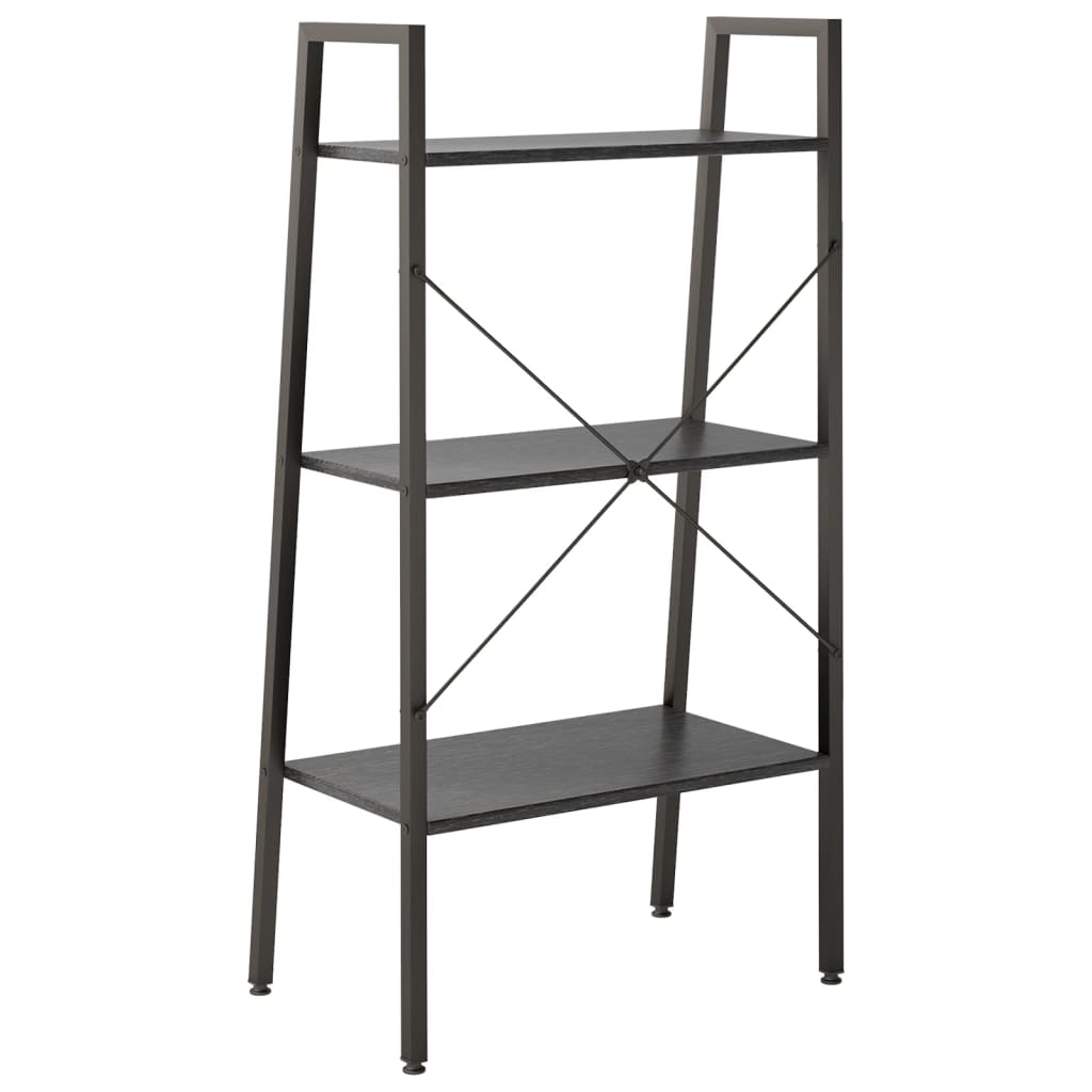 vidaXL Raft de sine stătător cu 3 niveluri, negru, 56x35x108 cm vidaXL Raft de sine stătător cu 3 niveluri, negru, 56x35x108 cm