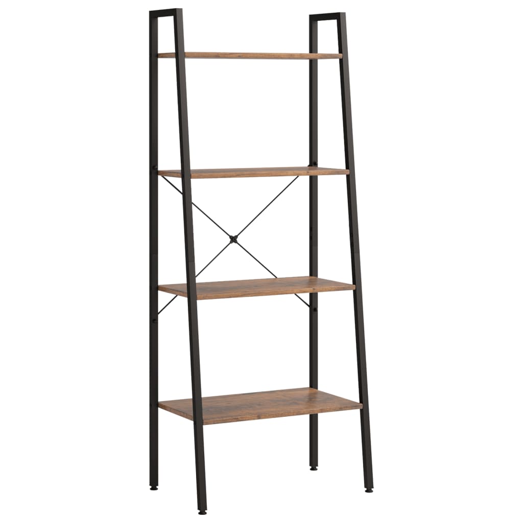 vidaXL Raft vertical cu 4 niveluri, maro închis și negru, 56x35x140 cm vidaXL Raft vertical cu 4 niveluri, maro închis și negru, 56x35x140 cm