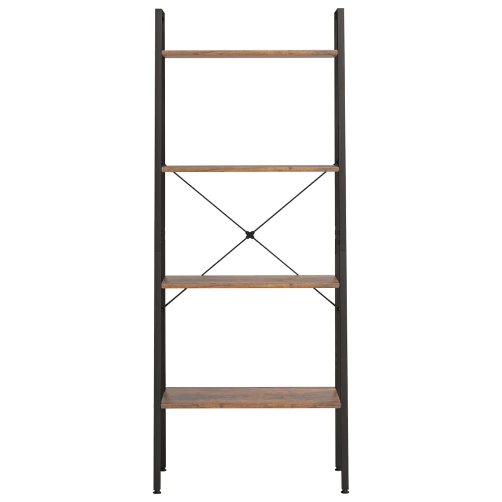 vidaXL Raft vertical cu 4 niveluri, maro închis și negru, 56x35x140 cm vidaXL Raft vertical cu 4 niveluri, maro închis și negru, 56x35x140 cm