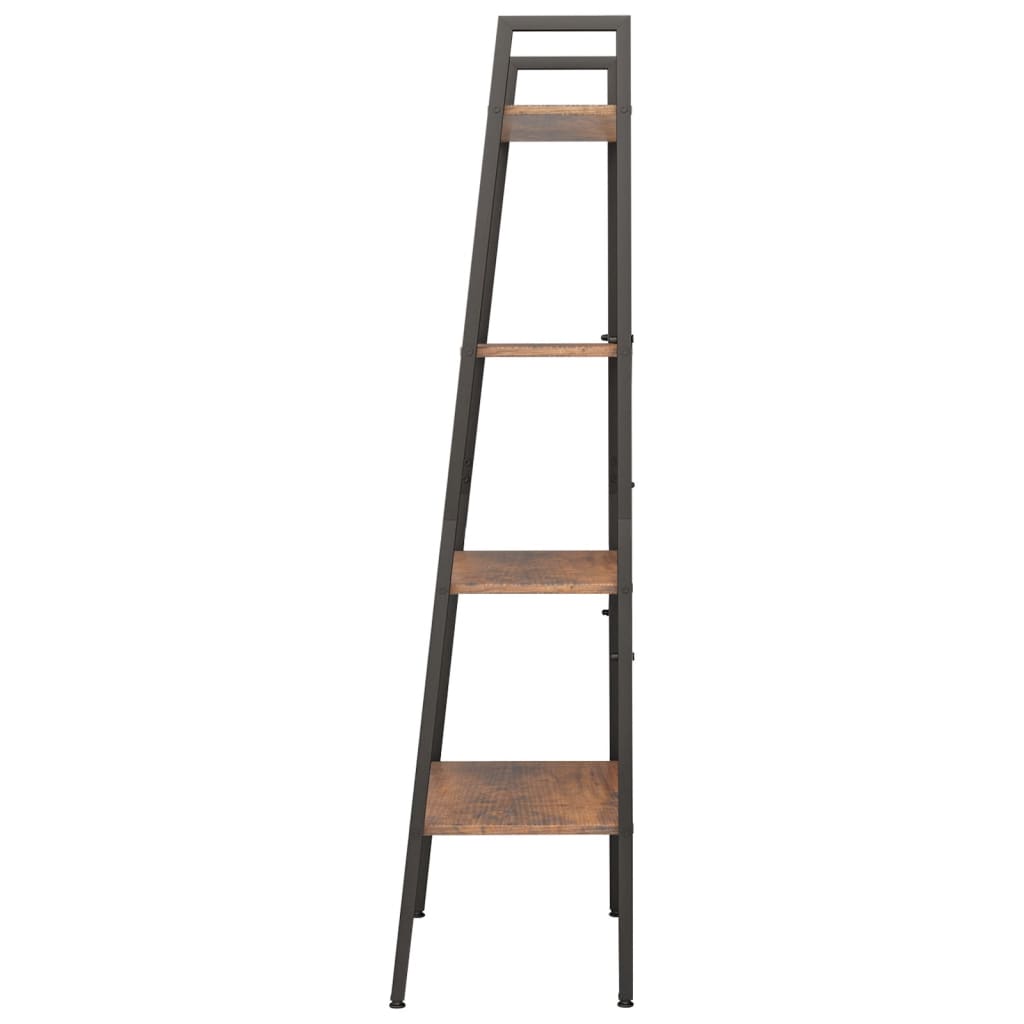 vidaXL Raft vertical cu 4 niveluri, maro închis și negru, 56x35x140 cm vidaXL Raft vertical cu 4 niveluri, maro închis și negru, 56x35x140 cm