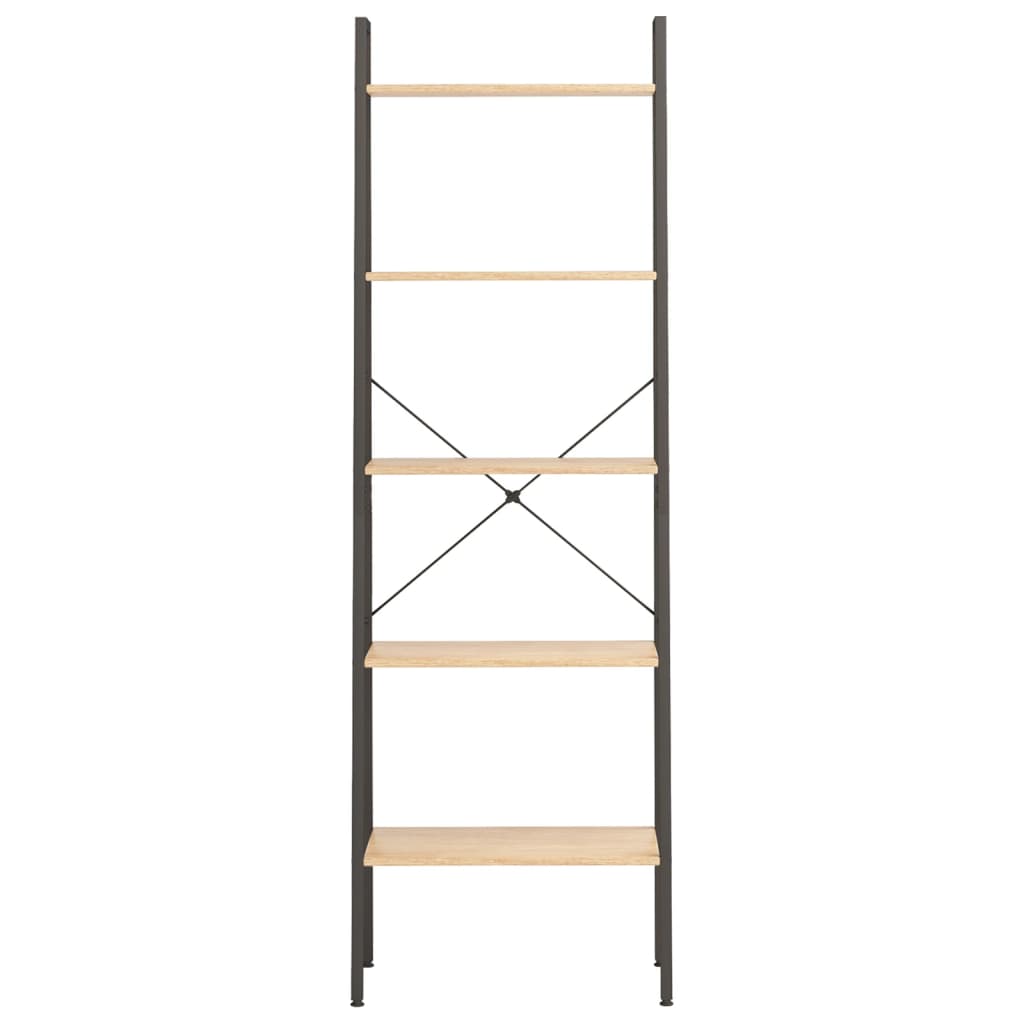 vidaXL Raft vertical cu 5 niveluri, maro deschis/negru, 56x35x174 cm