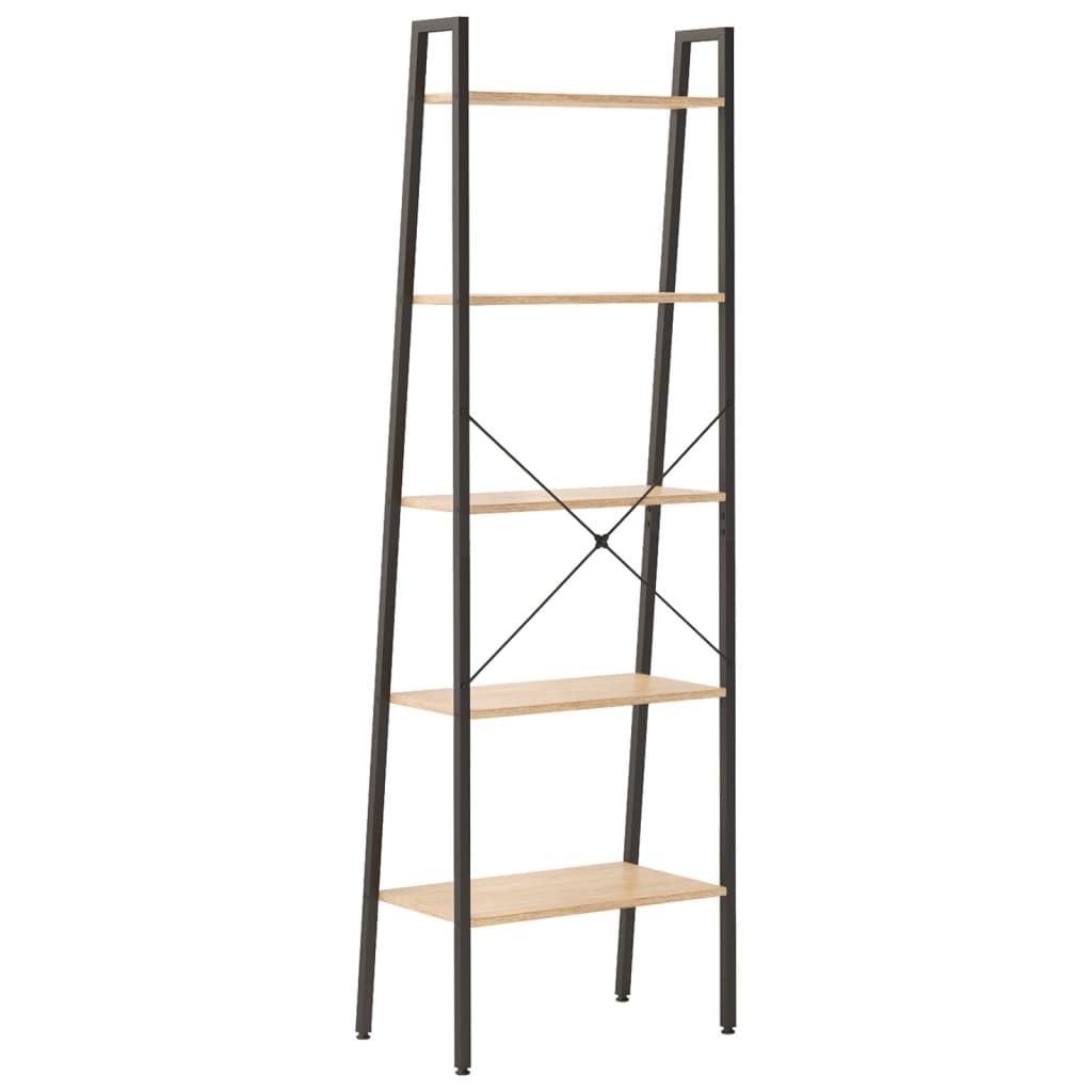 vidaXL Raft vertical cu 5 niveluri, maro deschis/negru, 56x35x174 cm