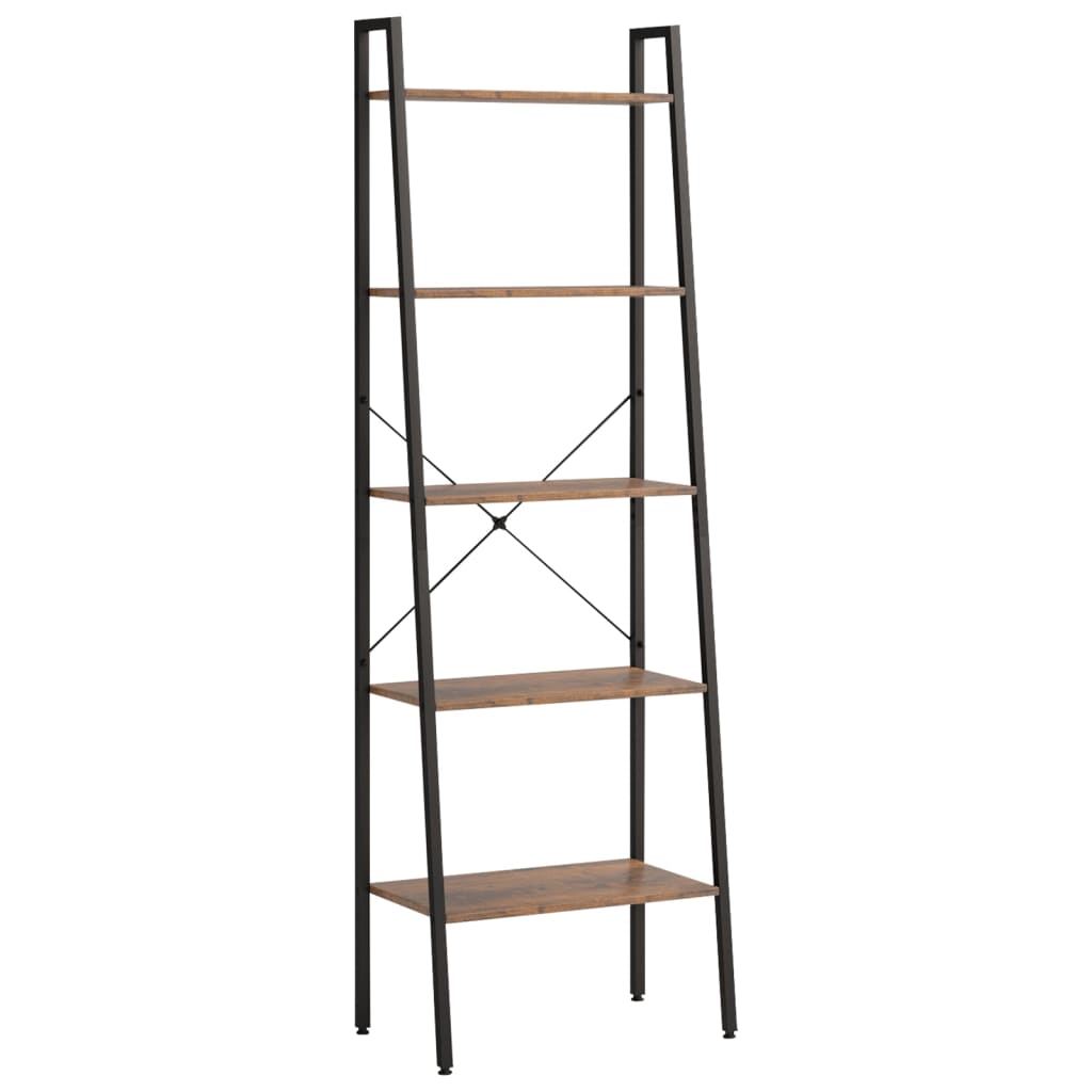 vidaXL Raft vertical cu 5 niveluri, maro închis și negru, 56x35x174 cm vidaXL Raft vertical cu 5 niveluri, maro închis și negru, 56x35x174 cm