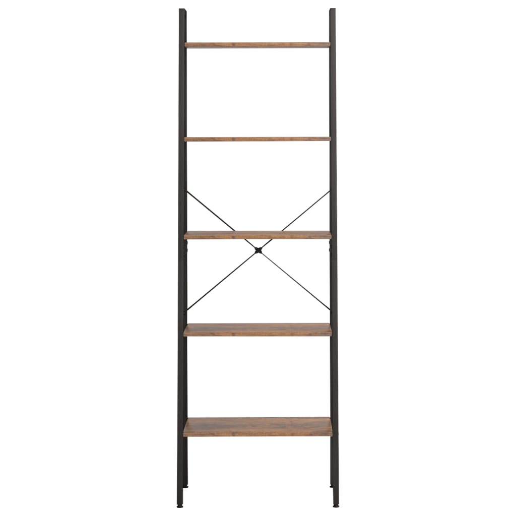 vidaXL Raft vertical cu 5 niveluri, maro închis și negru, 56x35x174 cm vidaXL Raft vertical cu 5 niveluri, maro închis și negru, 56x35x174 cm