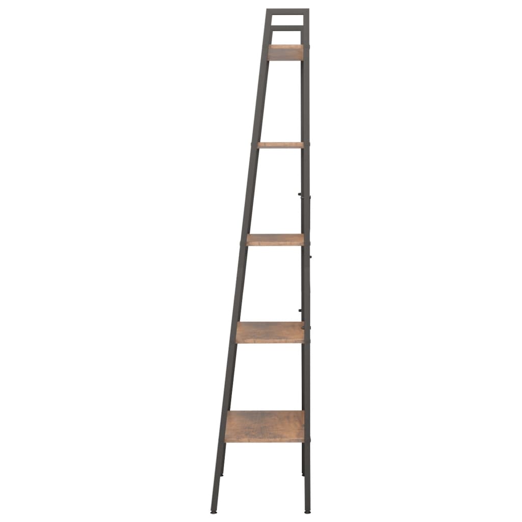 vidaXL Raft vertical cu 5 niveluri, maro închis și negru, 56x35x174 cm vidaXL Raft vertical cu 5 niveluri, maro închis și negru, 56x35x174 cm