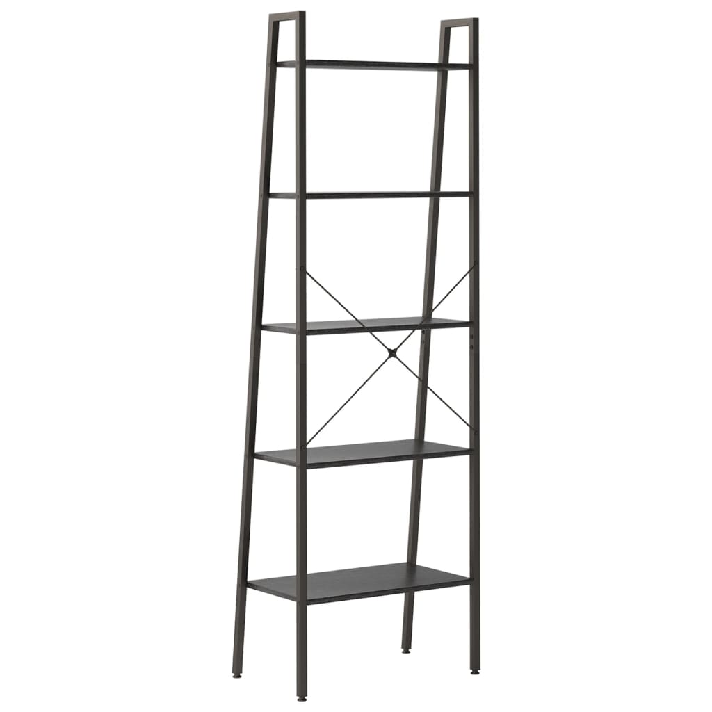 vidaXL Raft de sine stătător cu 5 niveluri, negru, 56x35x174 cm vidaXL Raft de sine stătător cu 5 niveluri, negru, 56x35x174 cm