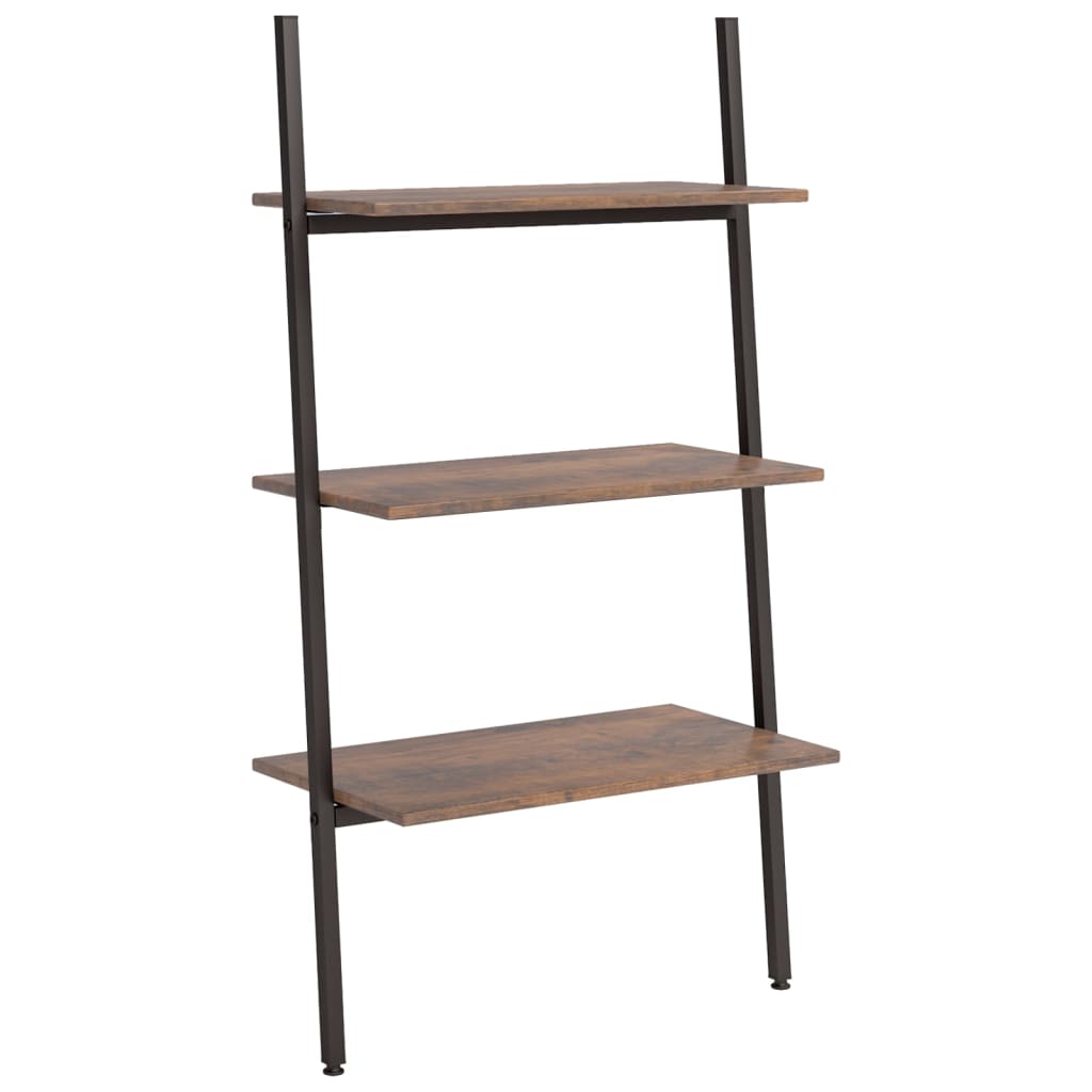 vidaXL Raft înclinat cu 3 niveluri maro închis și negru 64x34x116 cm vidaXL Raft înclinat cu 3 niveluri maro închis și negru 64x34x116 cm