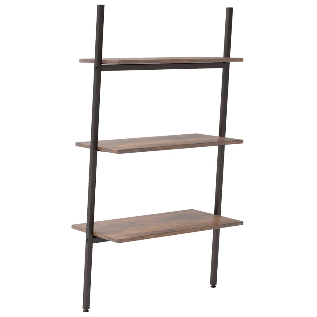 vidaXL Raft înclinat cu 3 niveluri maro închis și negru 64x34x116 cm vidaXL Raft înclinat cu 3 niveluri maro închis și negru 64x34x116 cm