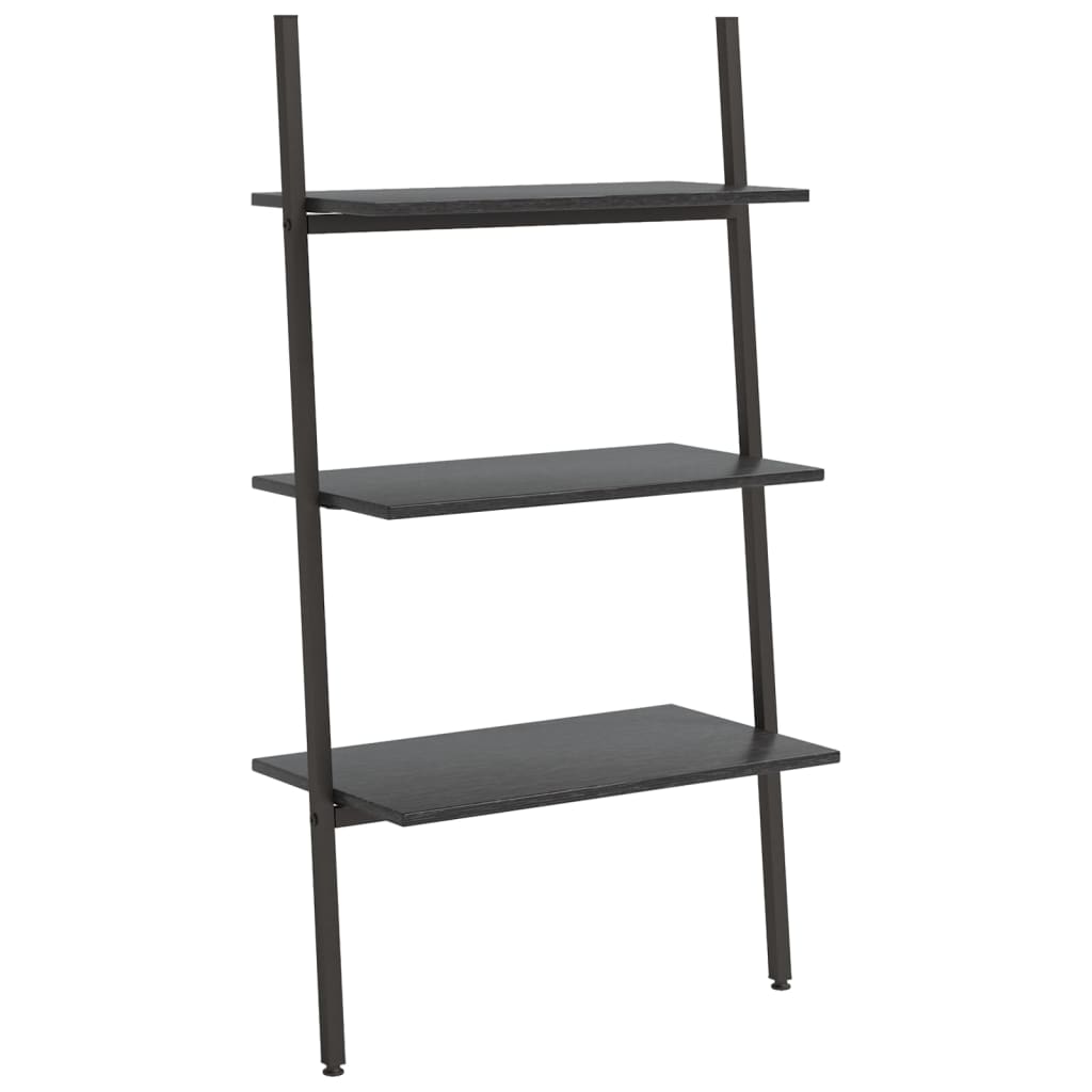 vidaXL Raft sprijinit, cu 3 niveluri, negru, 64x34x116 cm vidaXL Raft sprijinit, cu 3 niveluri, negru, 64x34x116 cm