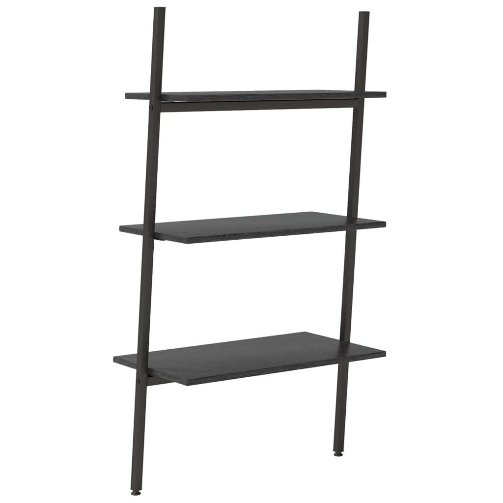 vidaXL Raft sprijinit, cu 3 niveluri, negru, 64x34x116 cm vidaXL Raft sprijinit, cu 3 niveluri, negru, 64x34x116 cm