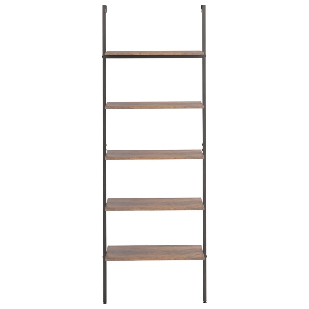 vidaXL Raft înclinat cu 5 niveluri maro închis / negru 64x35x185 cm