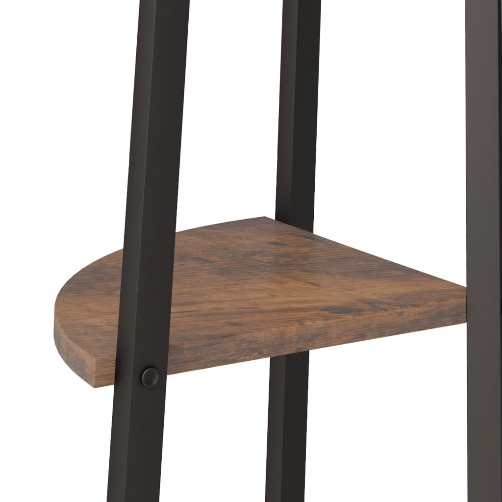 vidaXL Raft de colț cu 4 niveluri maro închis/negru 45,5x31,5x150 cm vidaXL Raft de colț cu 4 niveluri maro închis/negru 45,5x31,5x150 cm