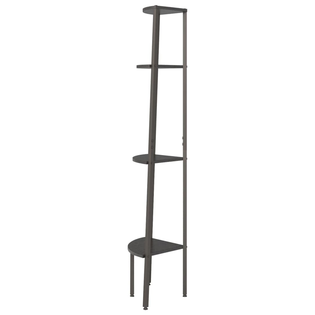 vidaXL Raft de colț cu 4 niveluri, negru, 45,5x31,5x150 cm vidaXL Raft de colț cu 4 niveluri, negru, 45,5x31,5x150 cm