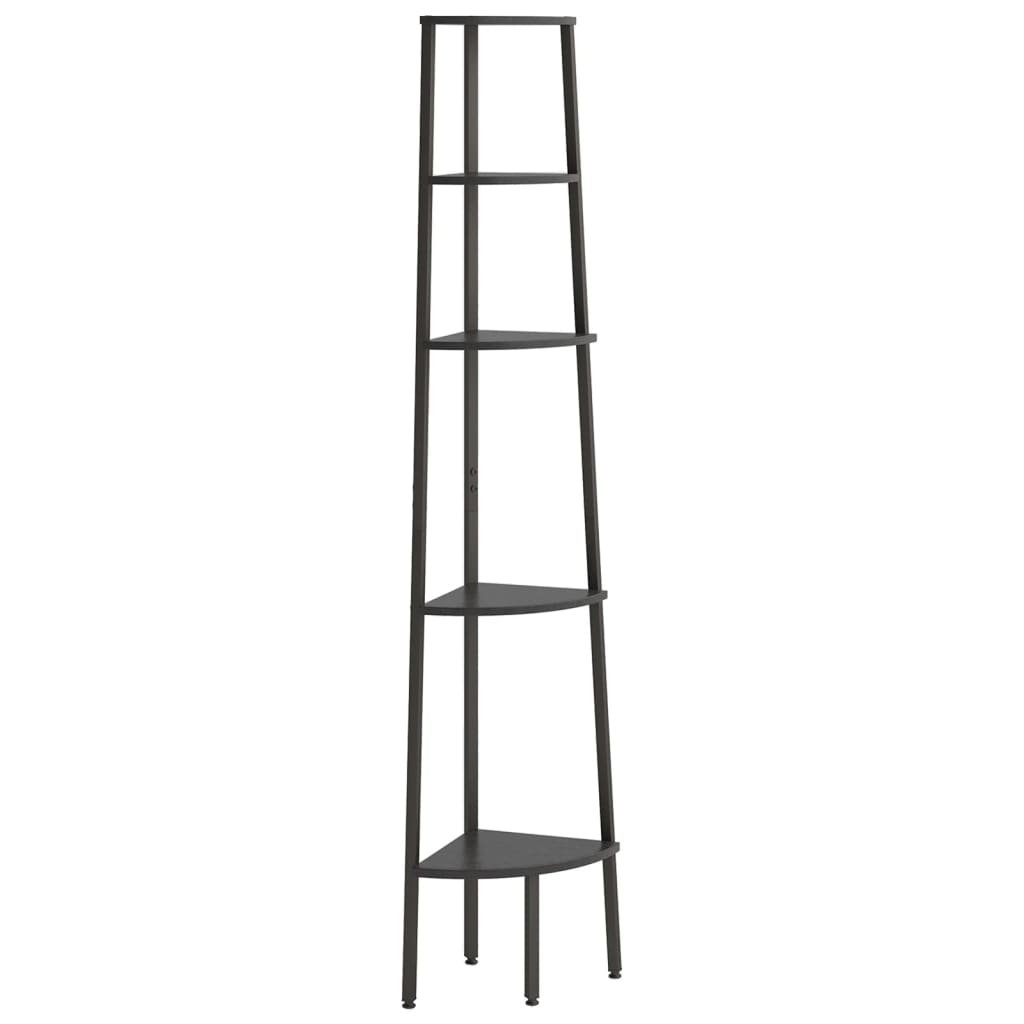 vidaXL Raft de colț cu 5 niveluri, negru, 45,5x31,5x180 cm vidaXL Raft de colț cu 5 niveluri, negru, 45,5x31,5x180 cm