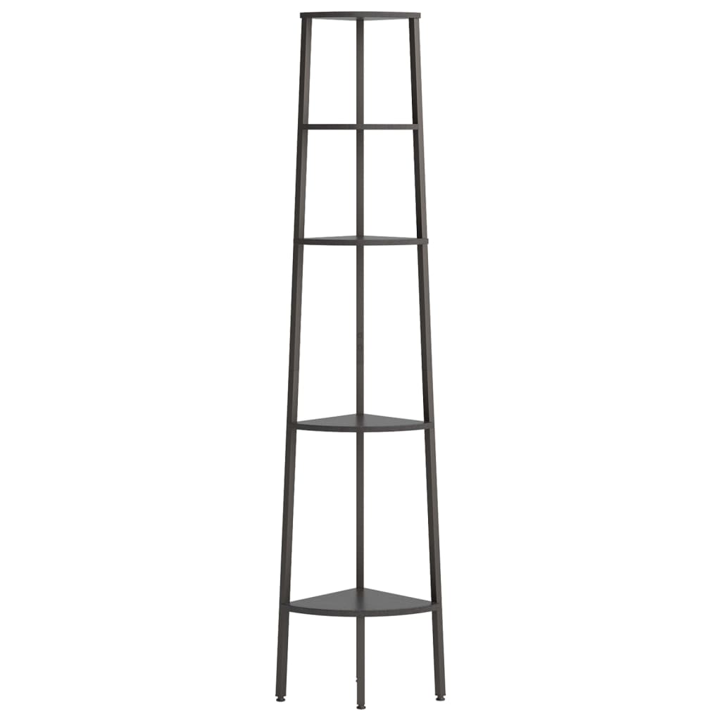 vidaXL Raft de colț cu 5 niveluri, negru, 45,5x31,5x180 cm vidaXL Raft de colț cu 5 niveluri, negru, 45,5x31,5x180 cm